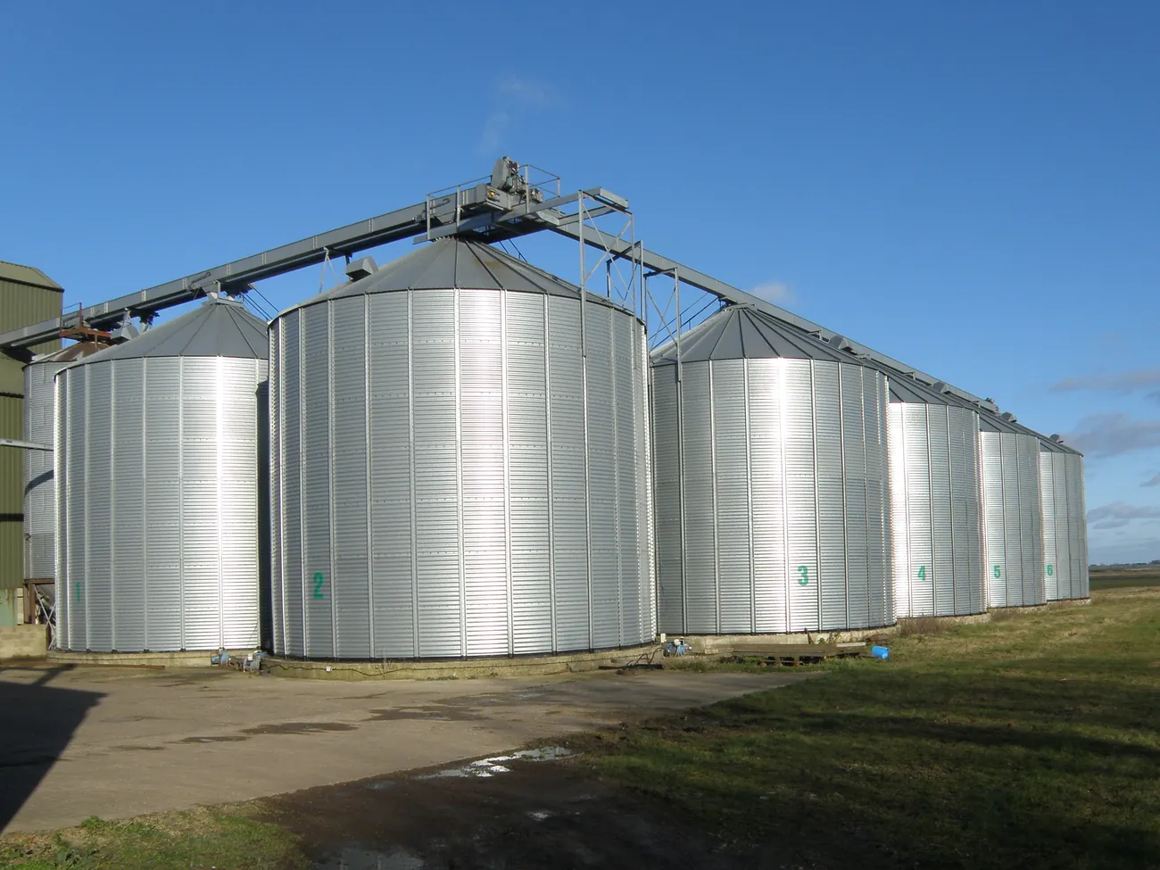 Grain storage silos